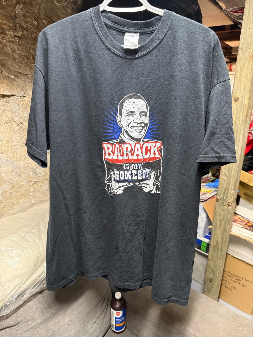 vintage y2k jerzees "Barack Is My Homeboy" graphic t-shirt sz XXL